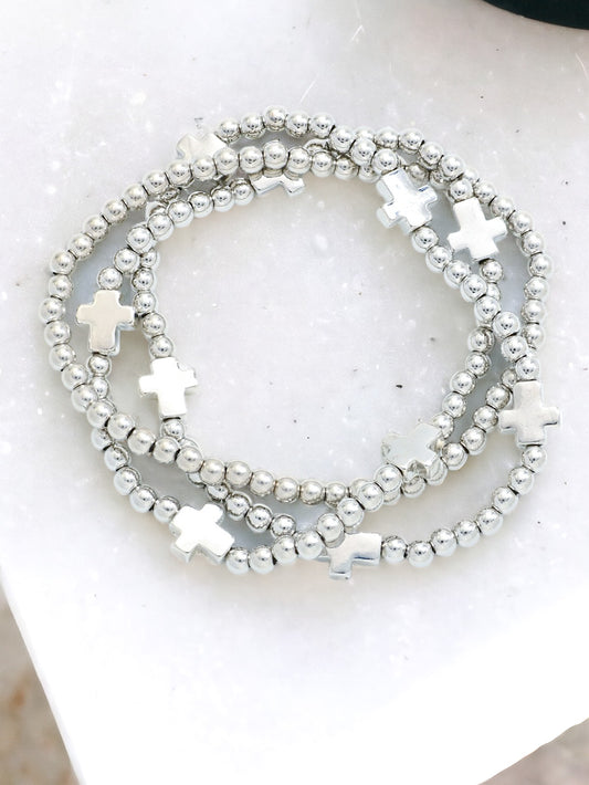 Timeless Devotion Bracelet Set, Silver