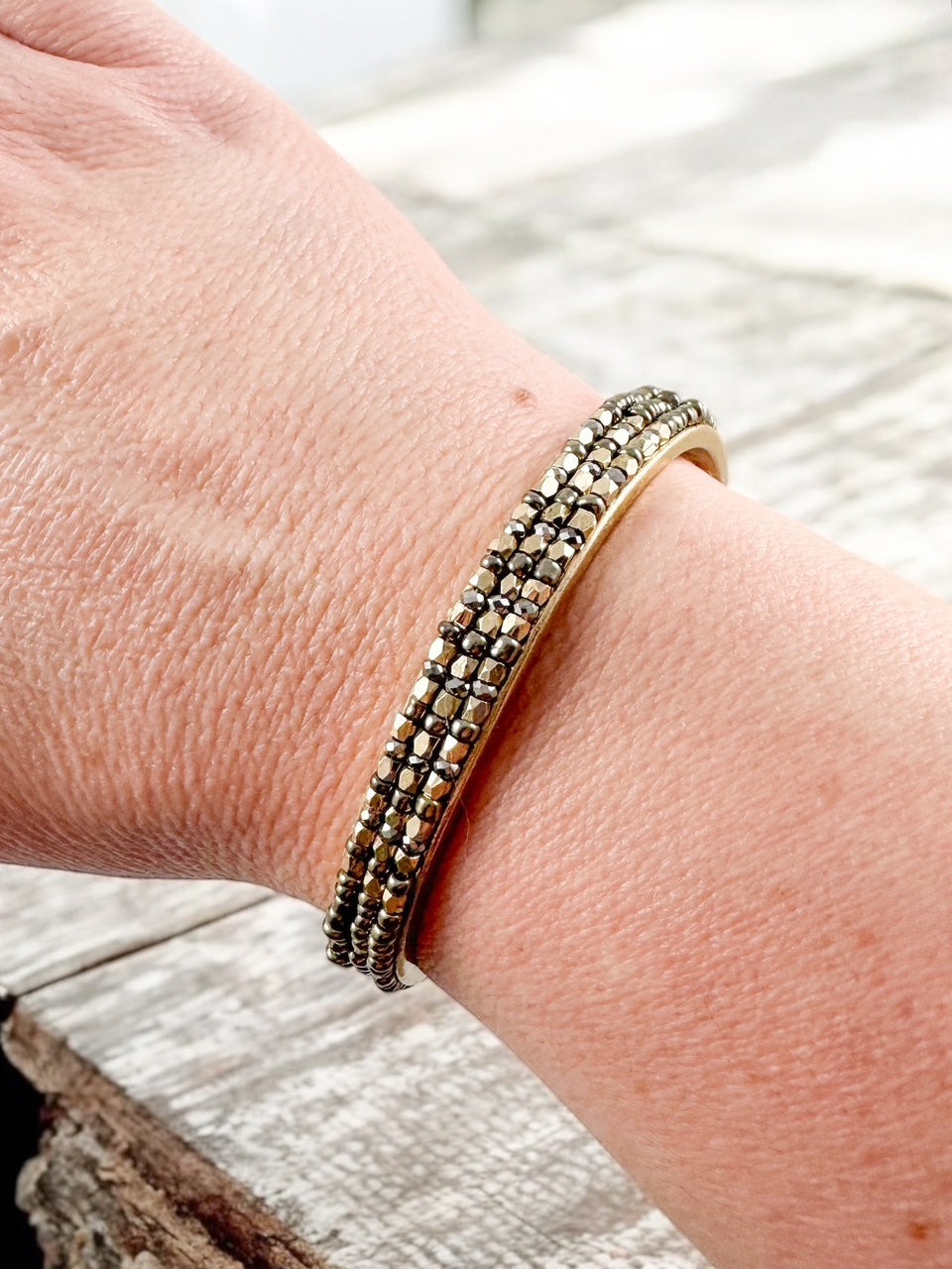 Mesa Glow Cuff Bracelet, Hematite