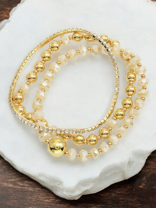 Evening Star Bracelet Set, Champagne & Gold