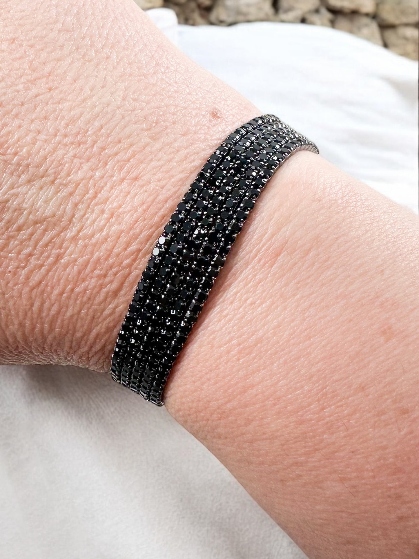 Luxe Trace Bracelet Set, Black