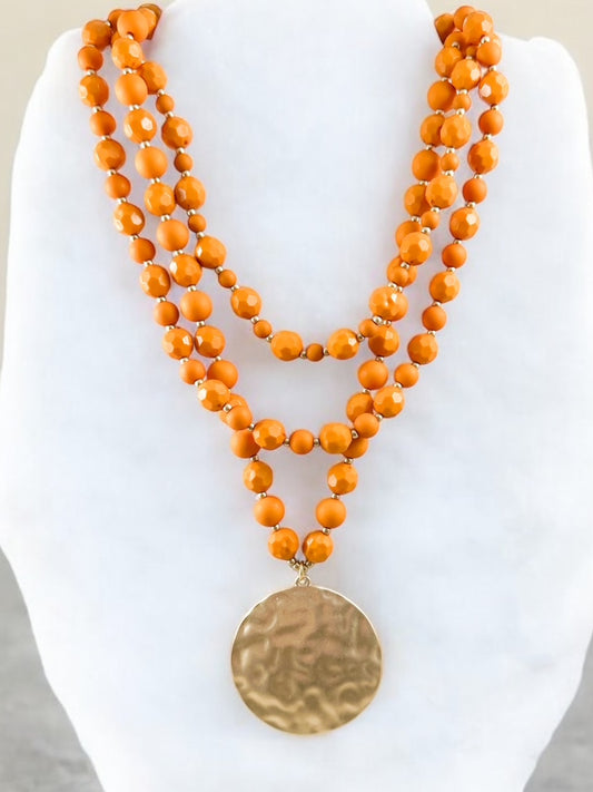 Cascade of Light Necklace, Spiced Orange