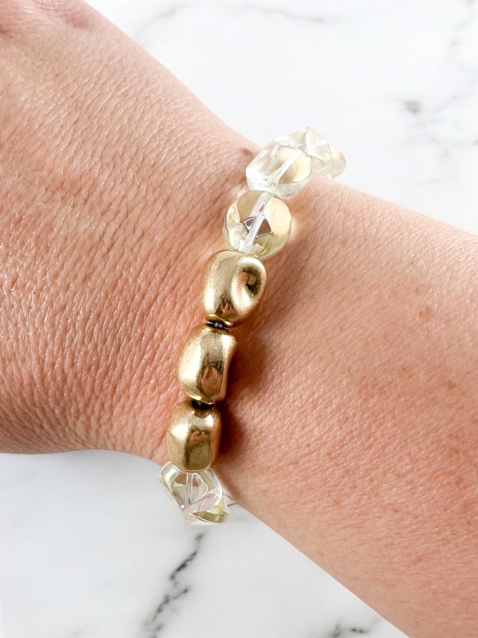 Honey & Crystal Bracelet, Opaline