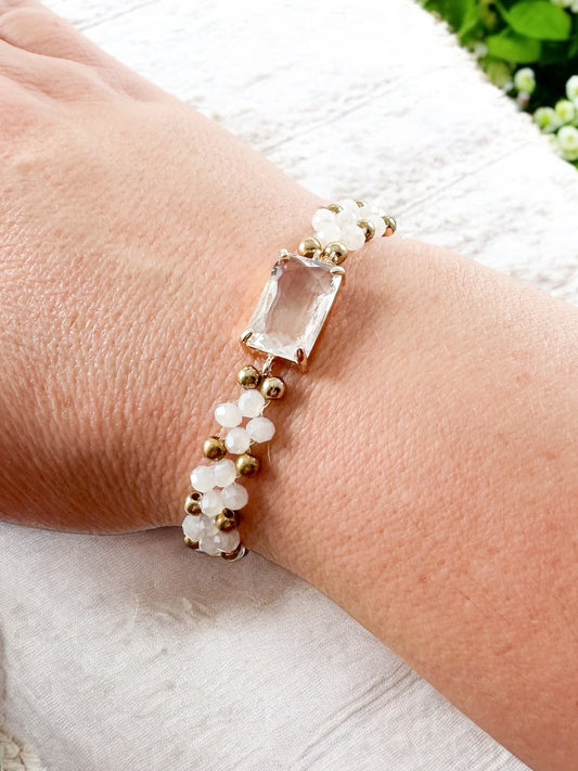 Crystal Current Bracelet, White