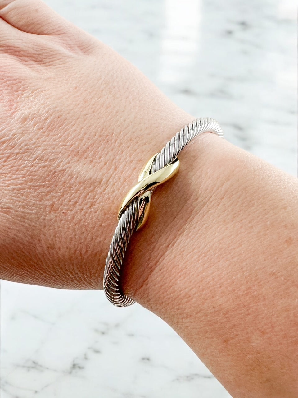Crossed Path Cuff Bracelet
