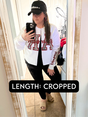 Sideline Split Sweatshirt Cardigan--PREORDER, CUSTOMIZEABLE