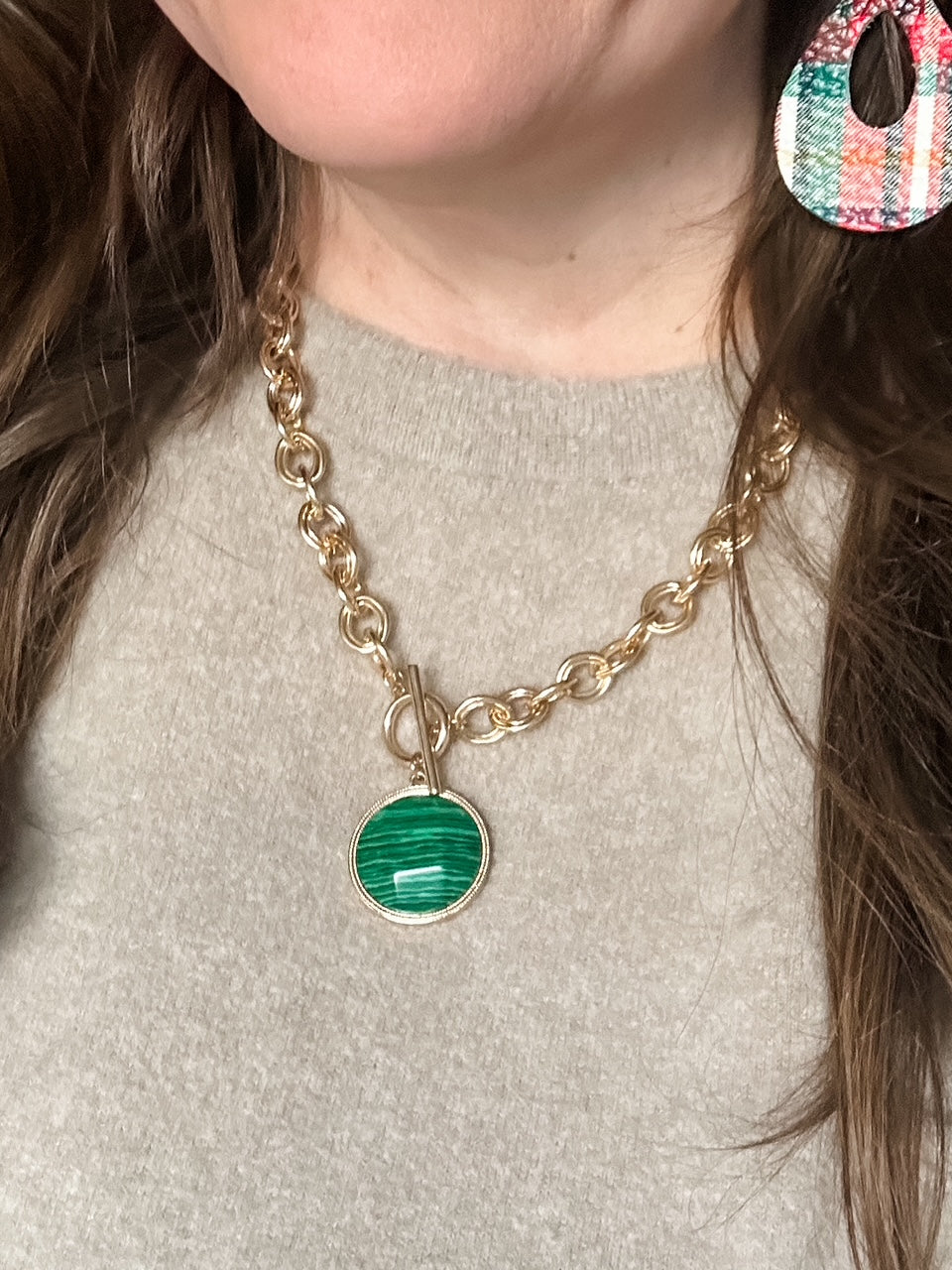 Moonlit Glow Necklace, Malachite