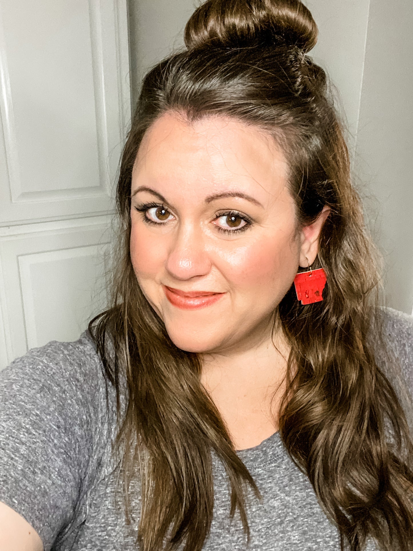Arkansas Earrings, Red