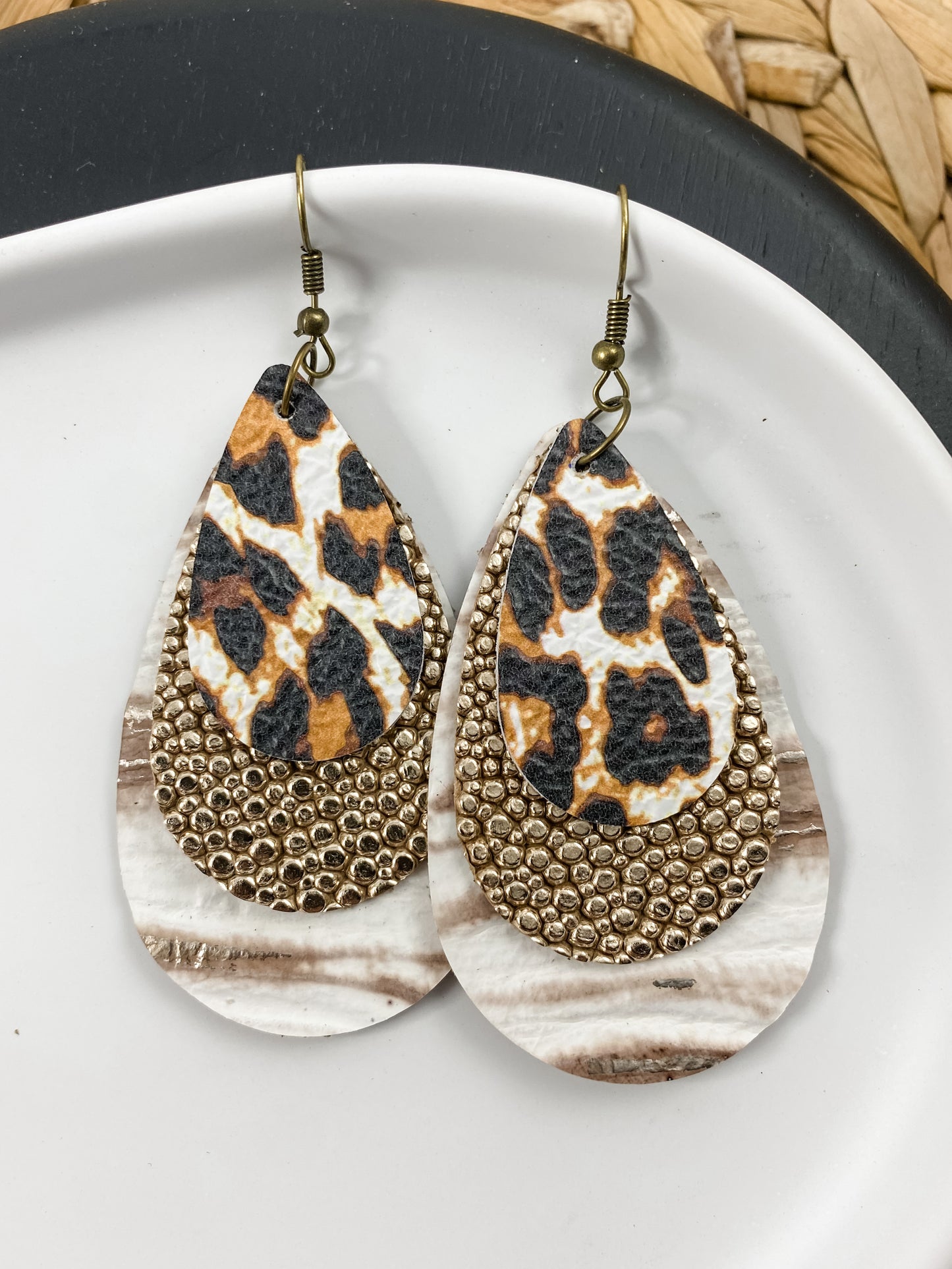 Bronze Stacked Teardrops
