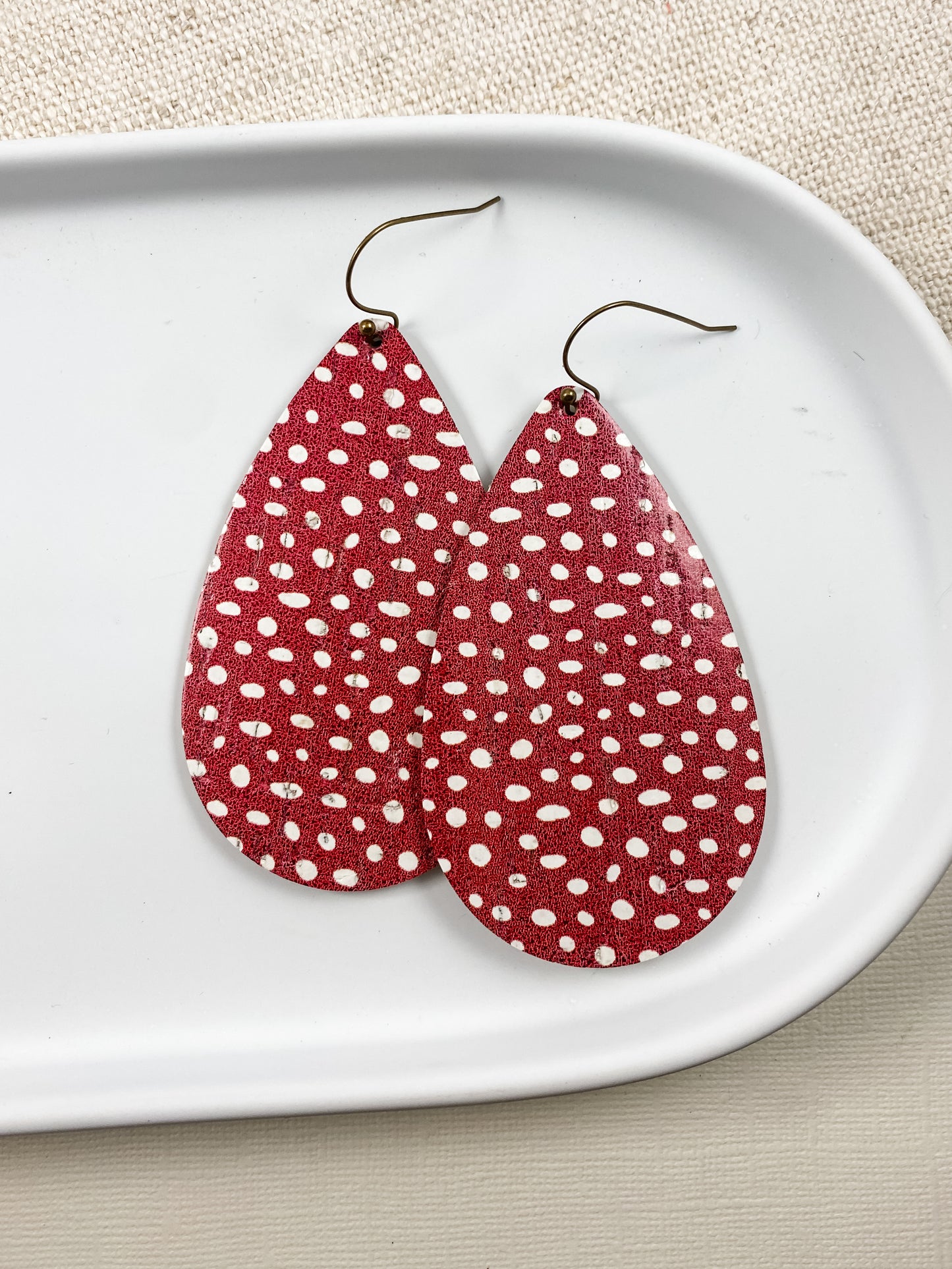 Red & White Polka Dot Teardrops