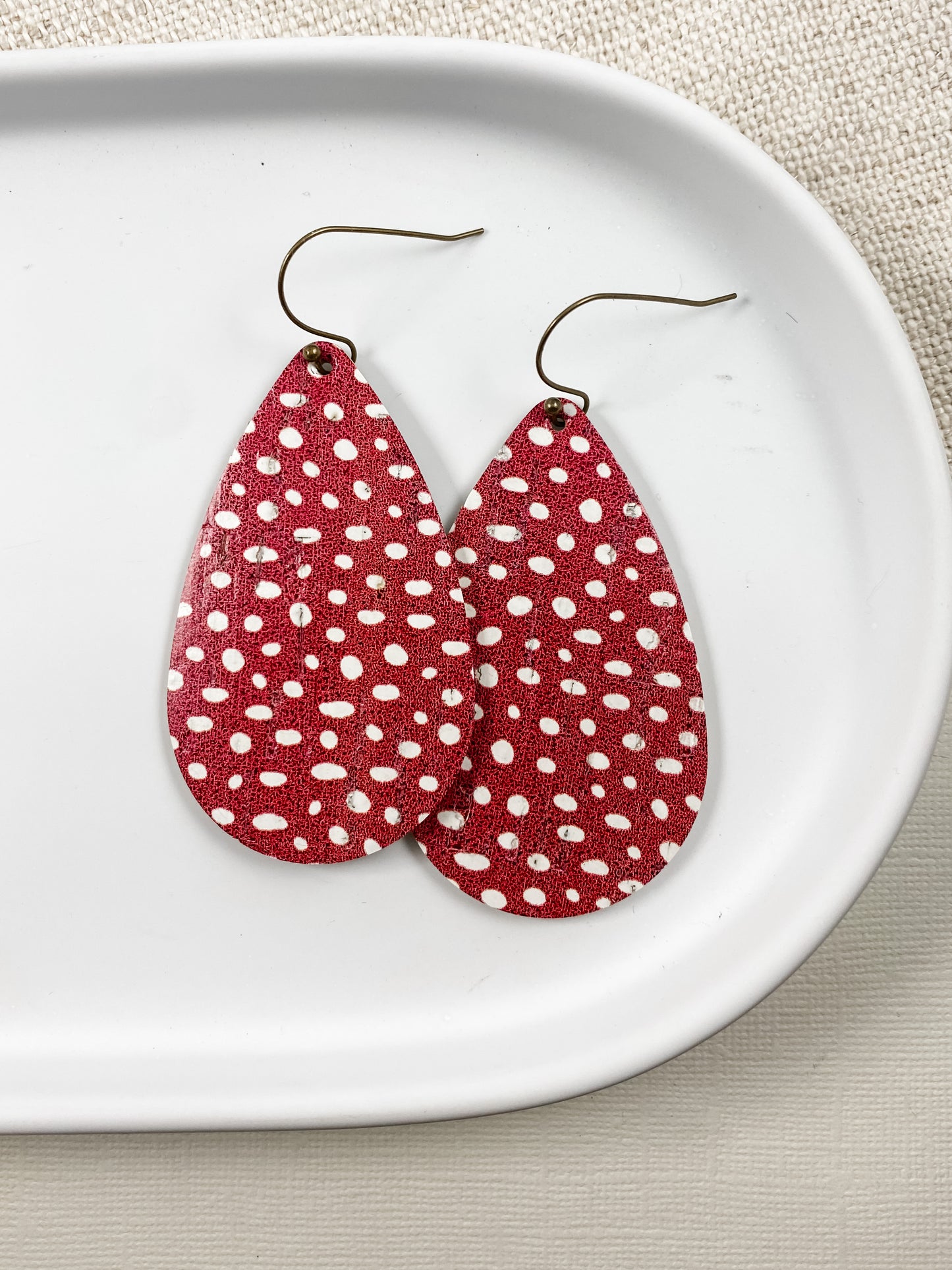 Red & White Polka Dot Teardrops