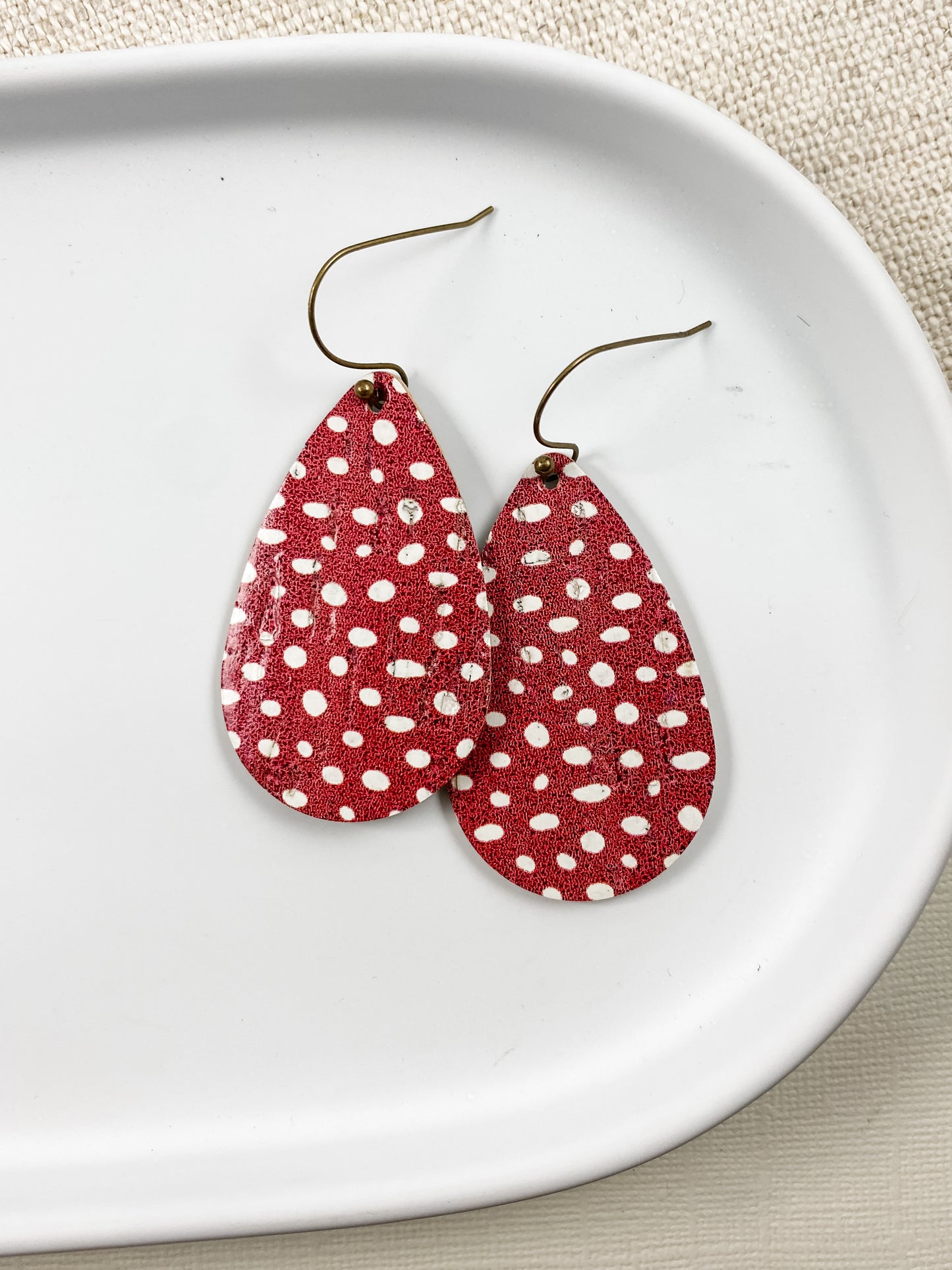 Red & White Polka Dot Teardrops