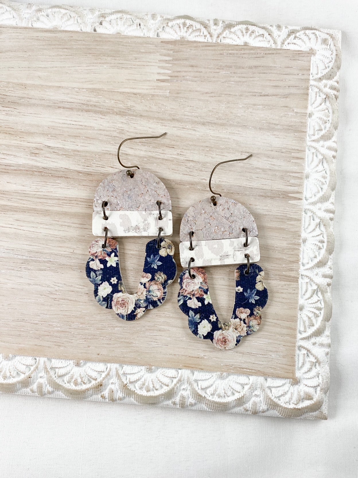 Navy Floral Arch Drops