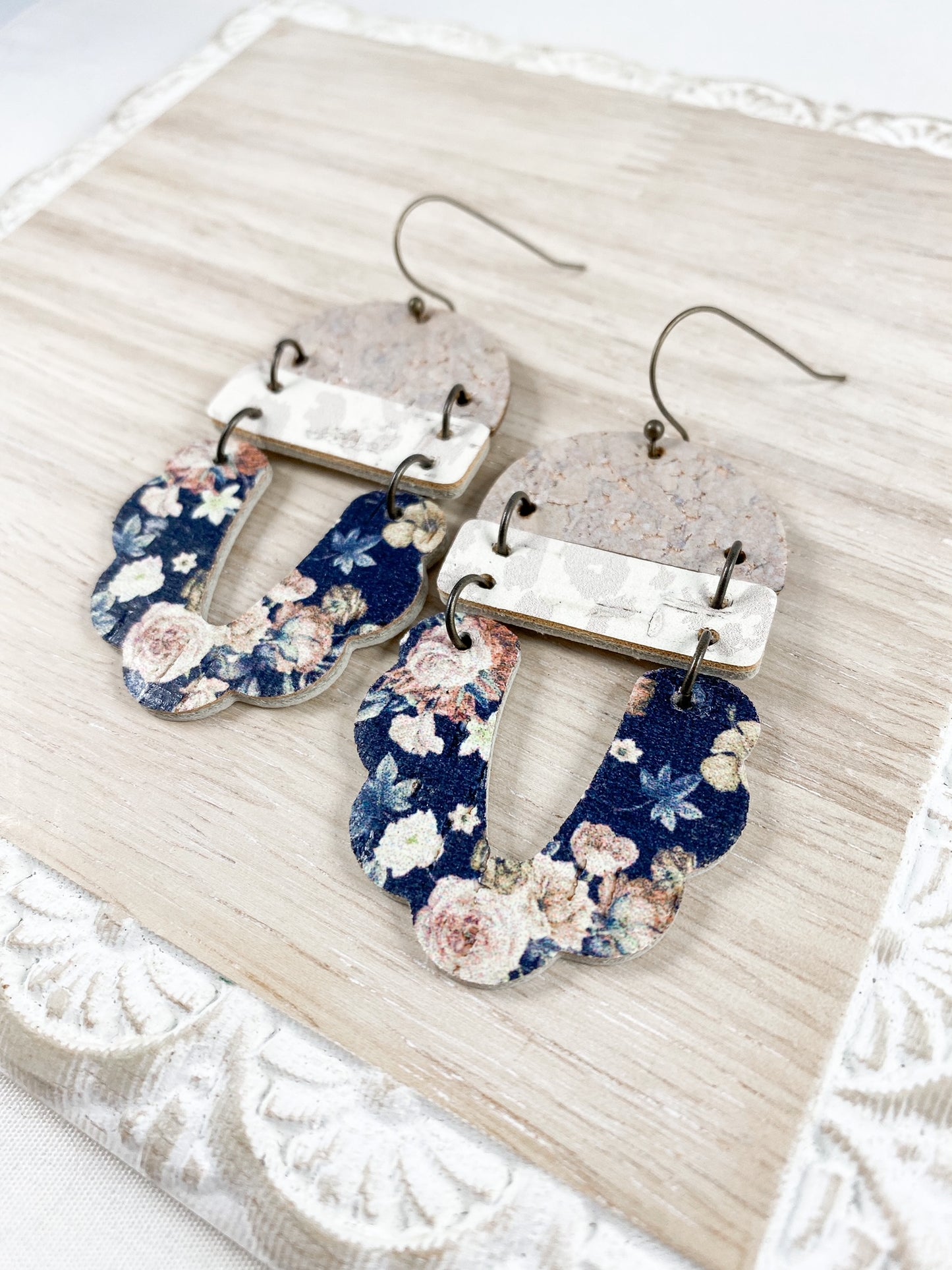 Navy Floral Arch Drops