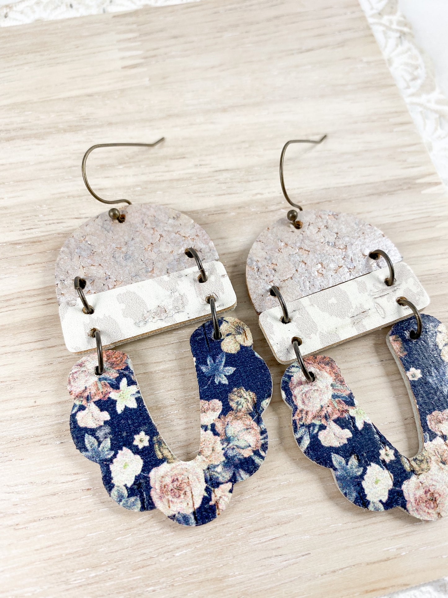 Navy Floral Arch Drops