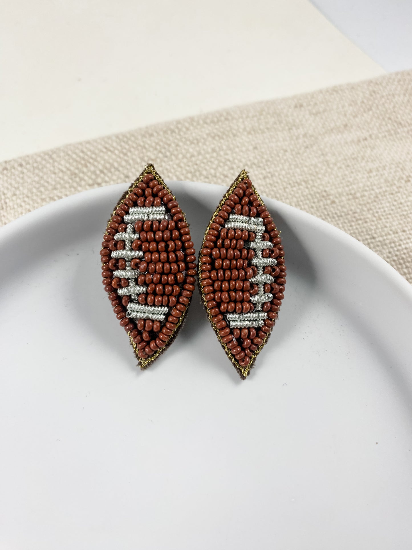 Football Beaded Studs