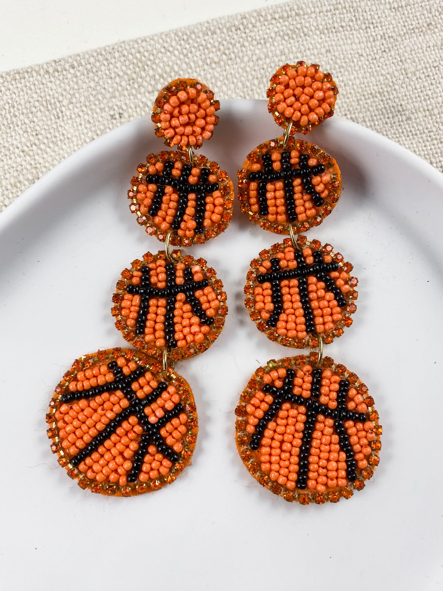Basketball Beaded Tiered Drops
