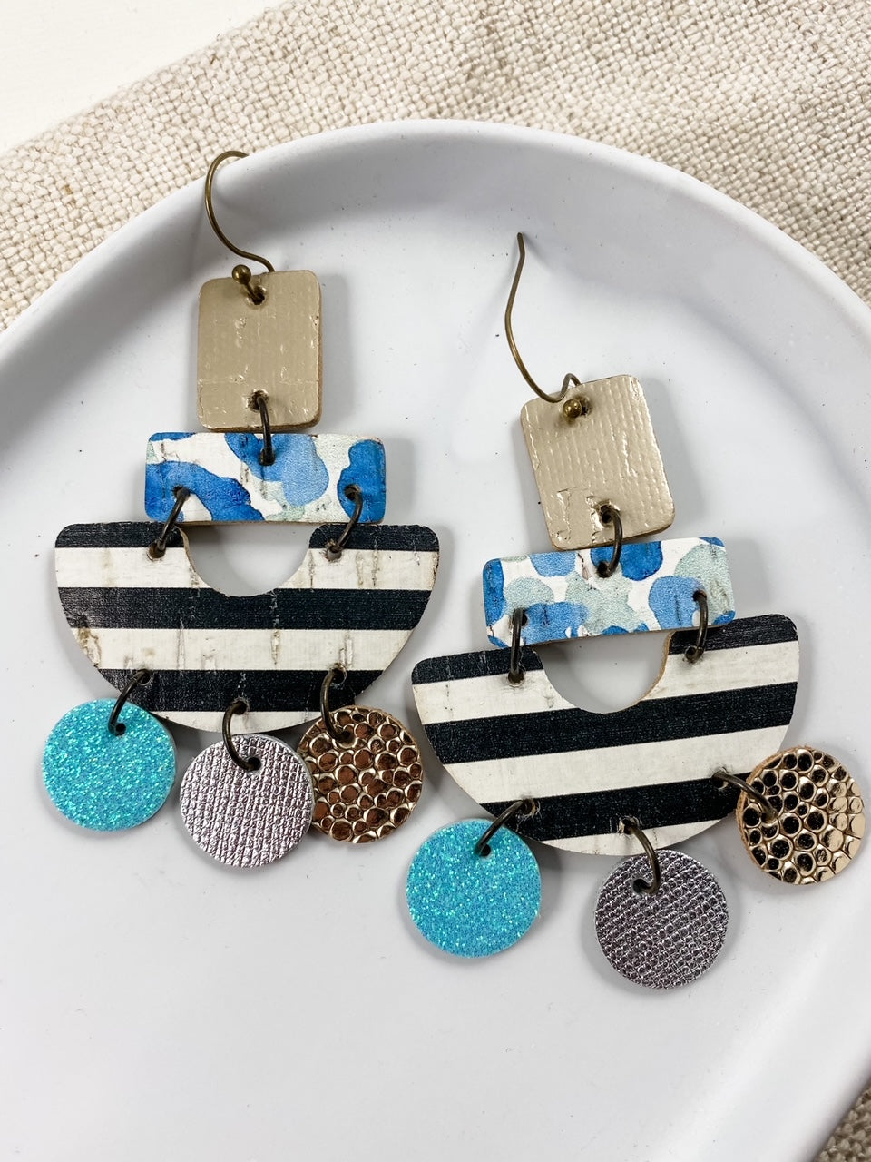 Blue & Mixed Metal Chandeliers