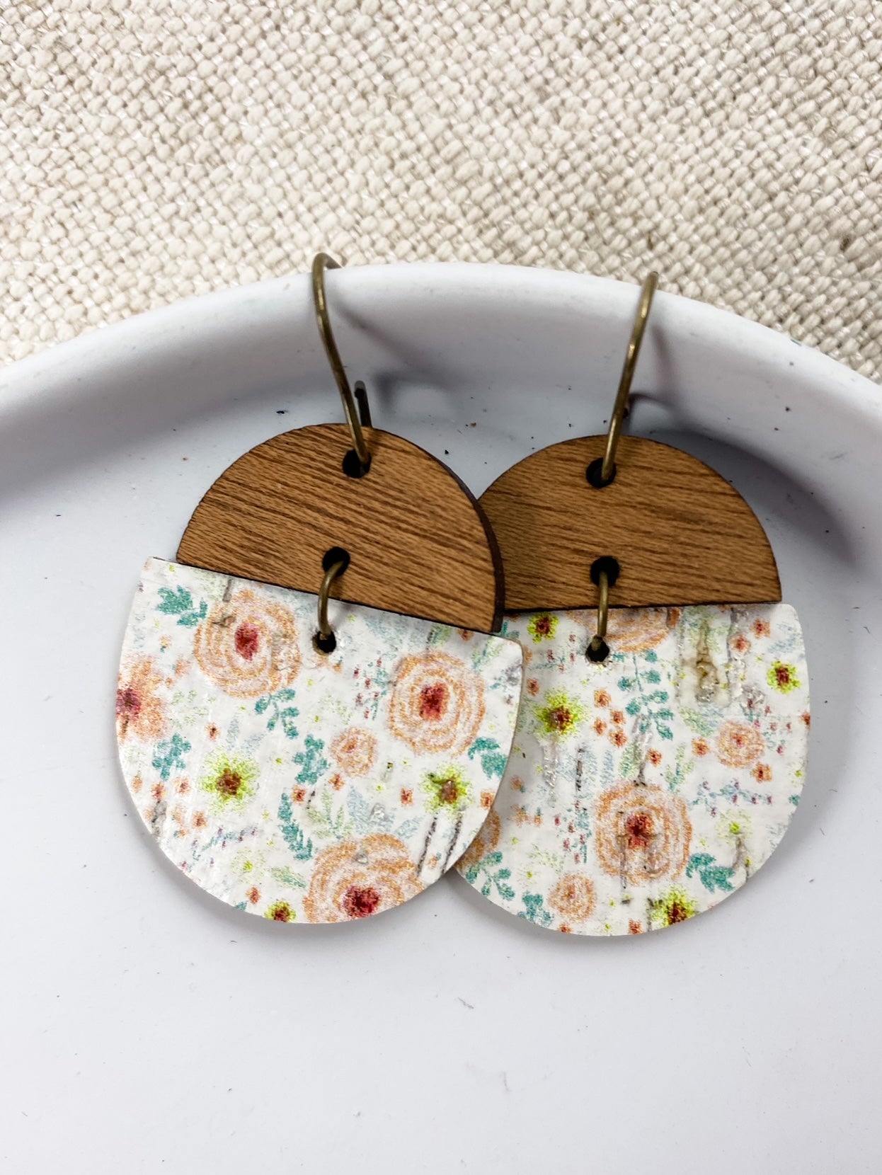 Peach Floral Geometric Drops