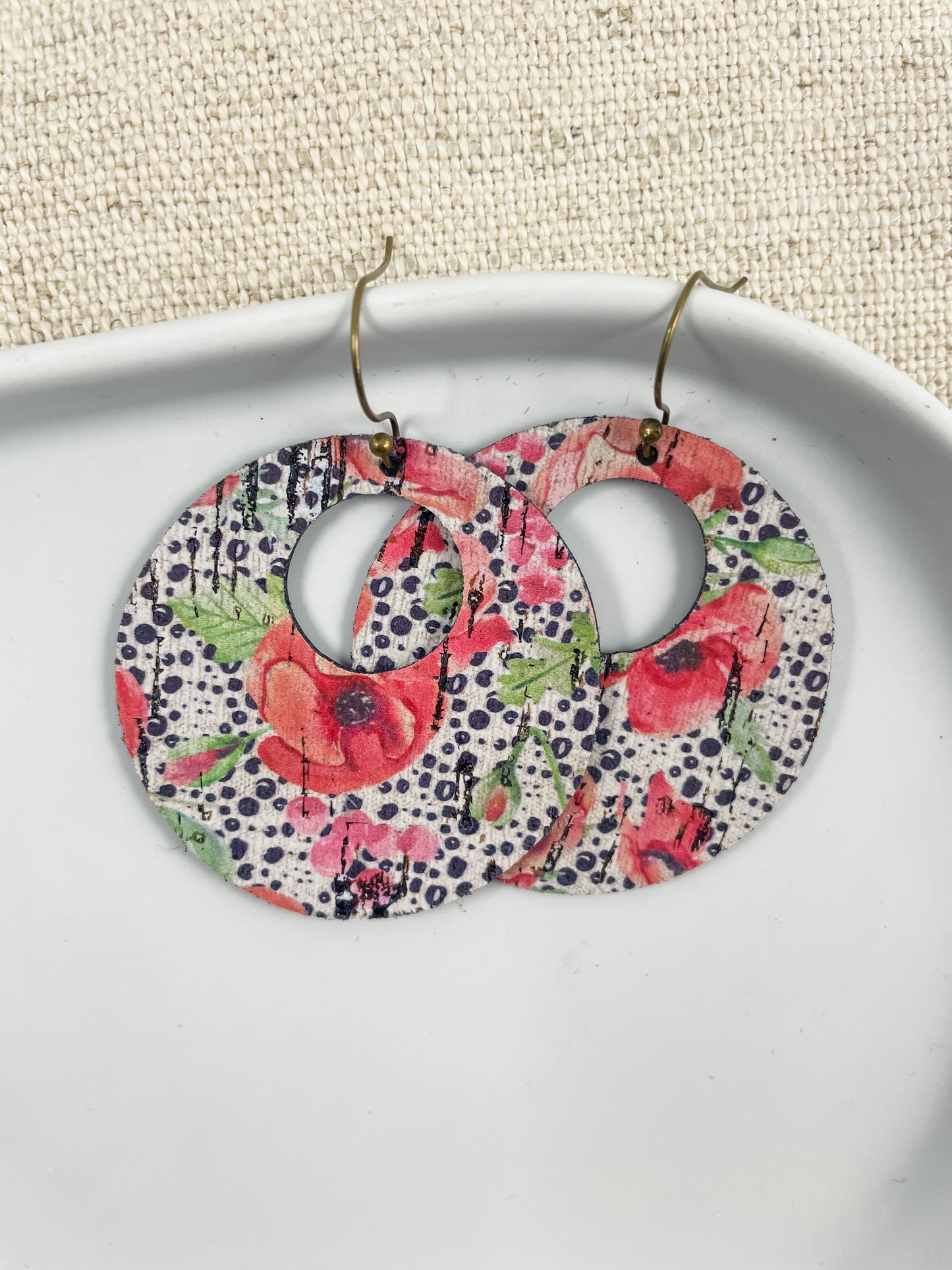 Red Poppy Circle Drops