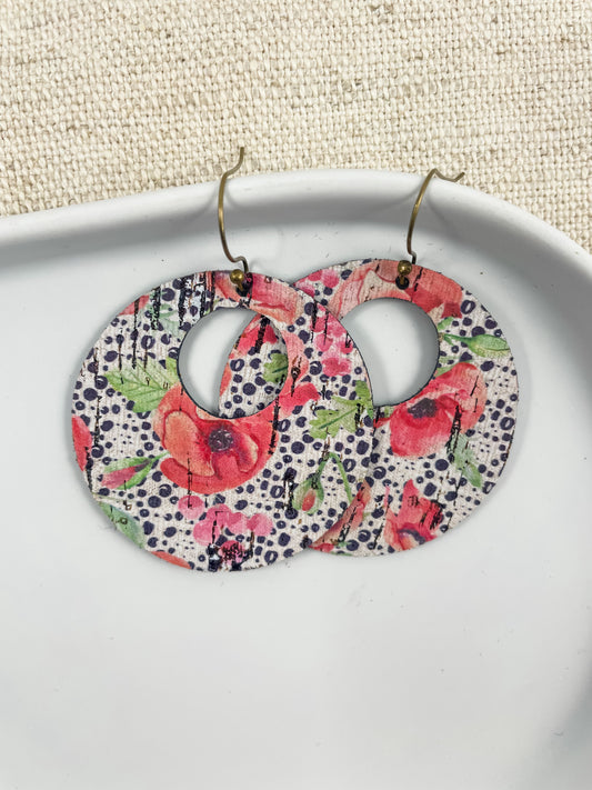 Red Poppy Circle Drops