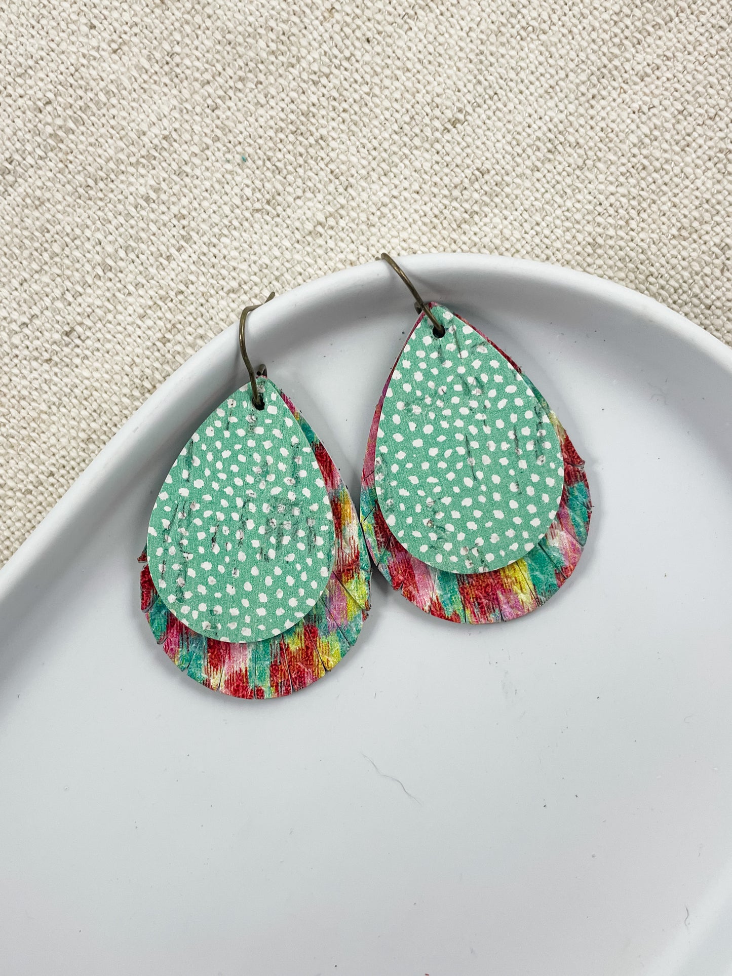 Spring Stacked Fringe Teardrops