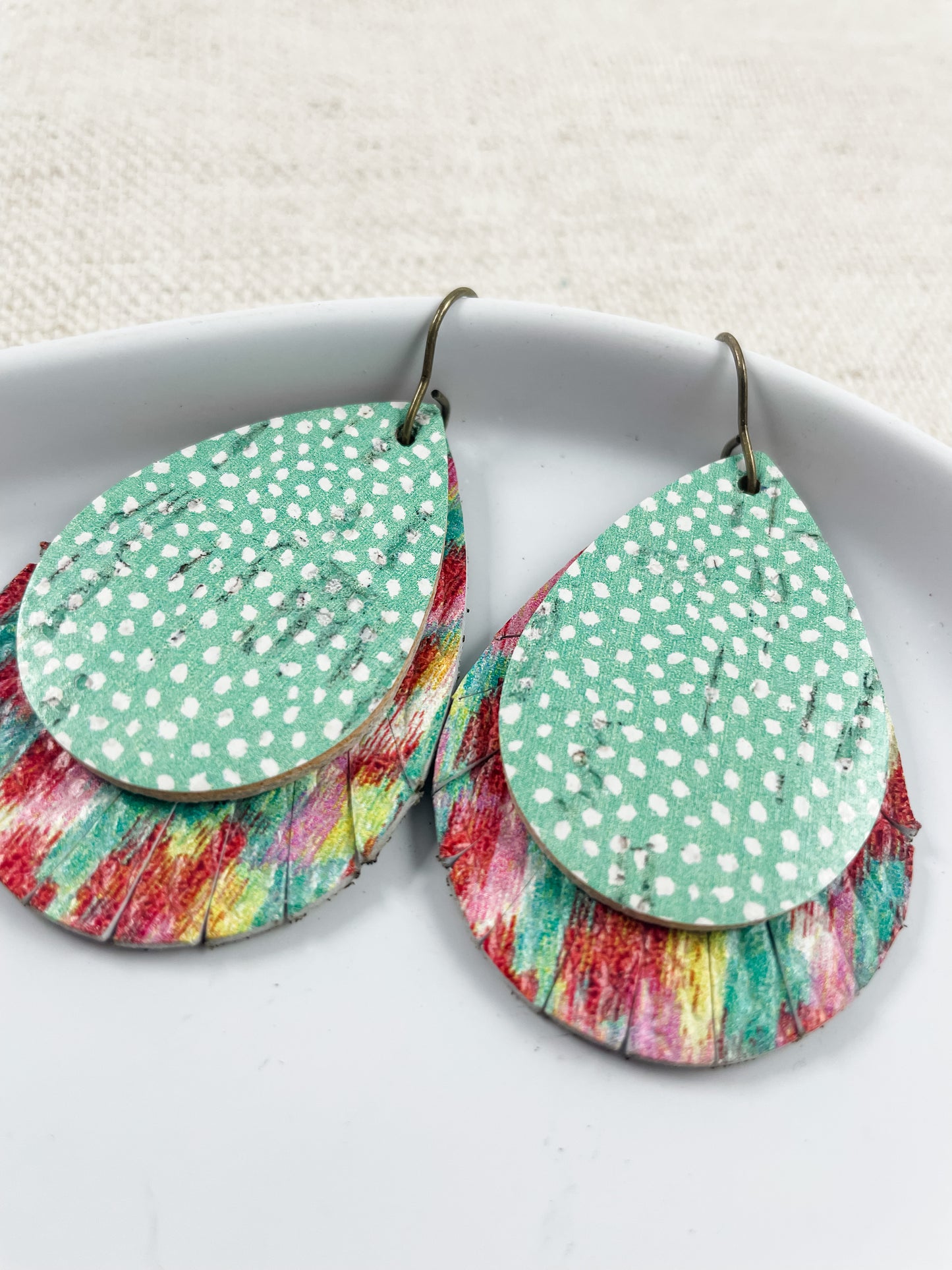 Spring Stacked Fringe Teardrops