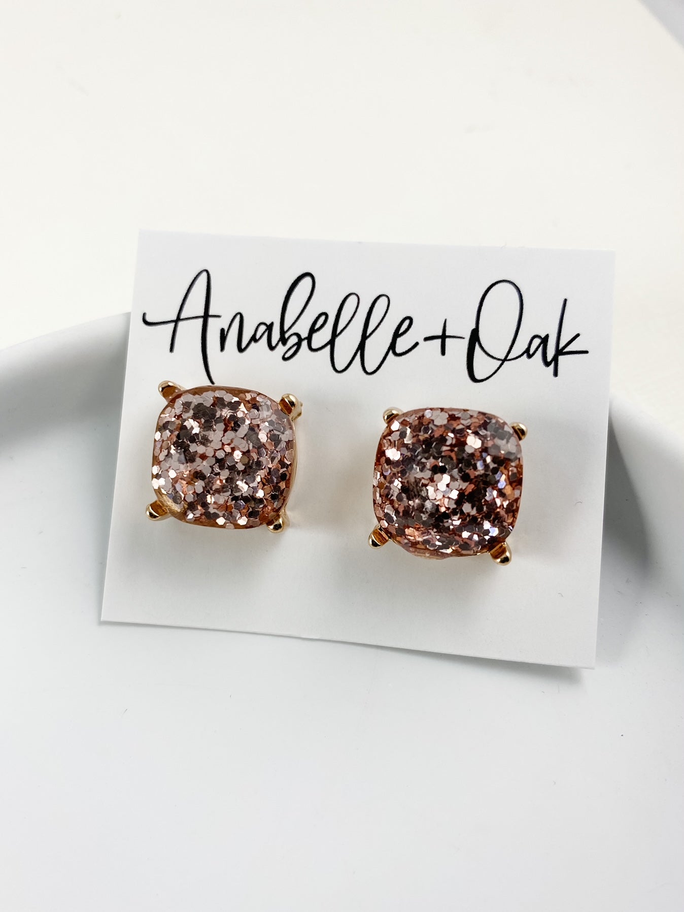 Sun & Spark Studs, Rose Gold