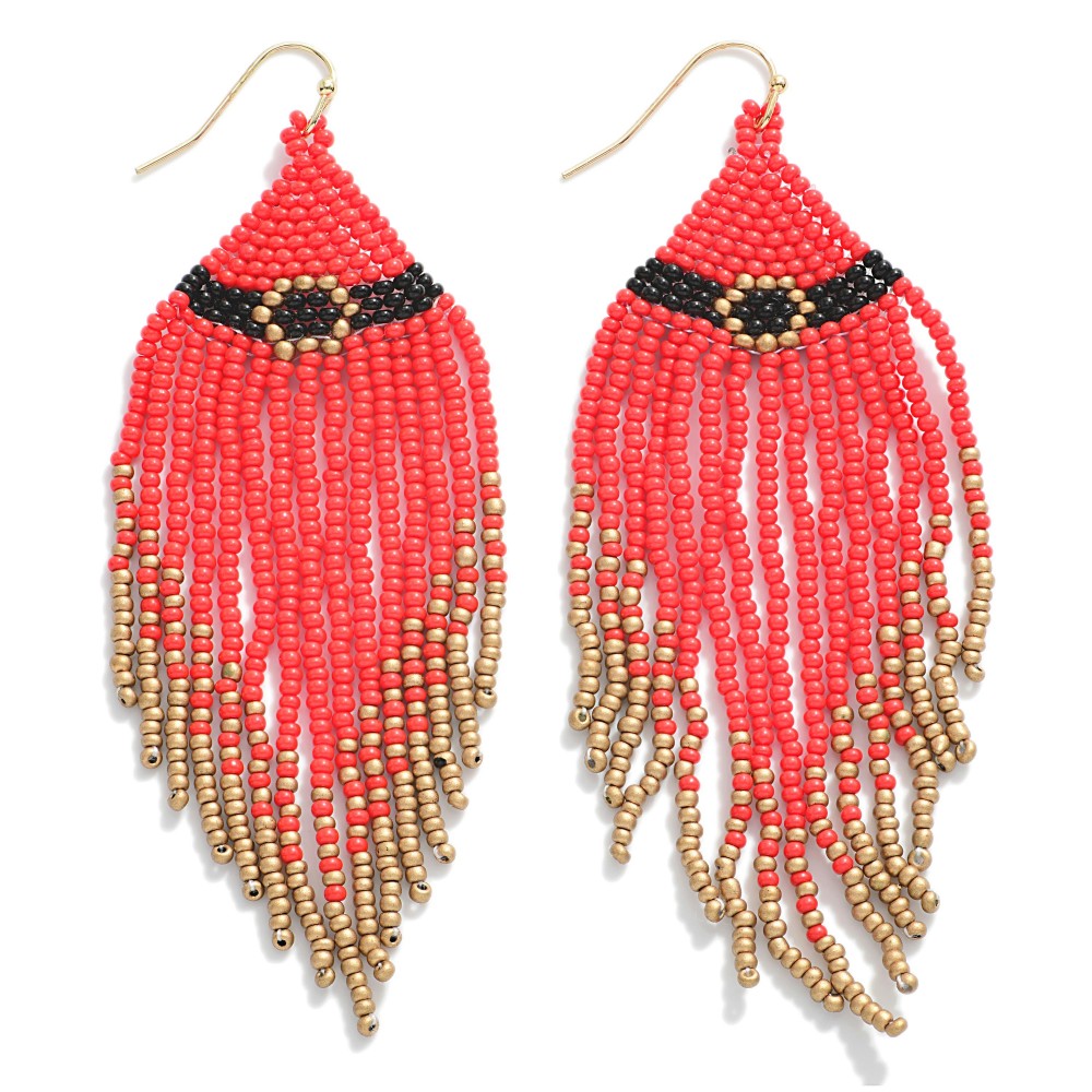 Santa's Suit Fringe Earrings