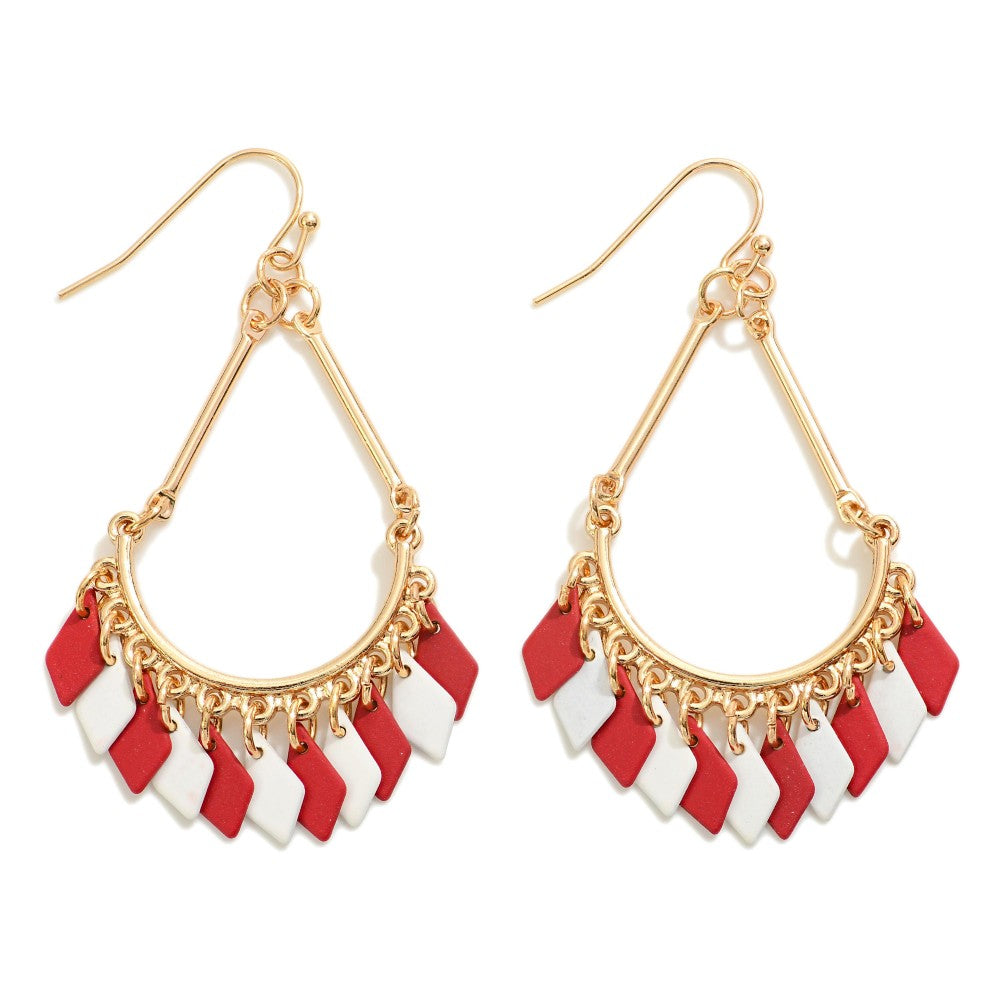 Call Me Earrings, Red & White