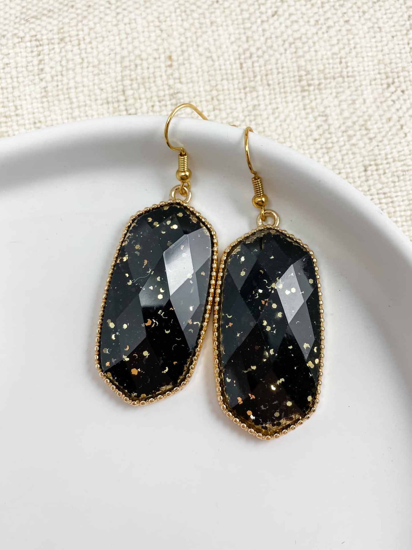 Black Glitter Geodrops