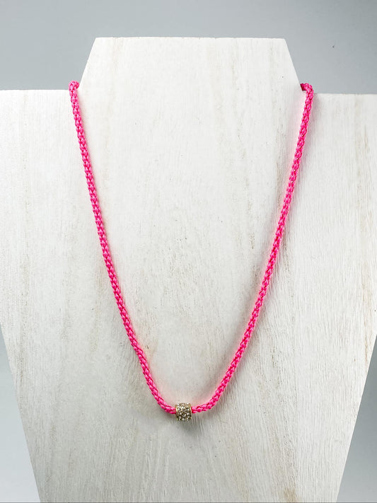West Coast Sun Necklace, Hot Pink