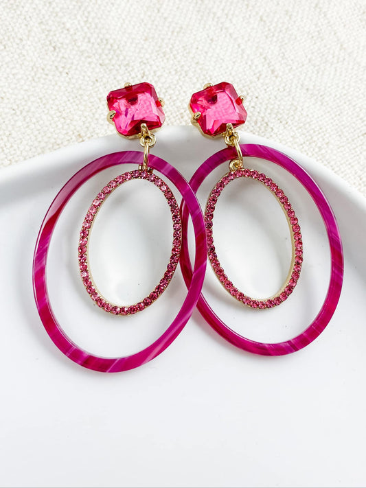 Ballad Earrings, Magenta