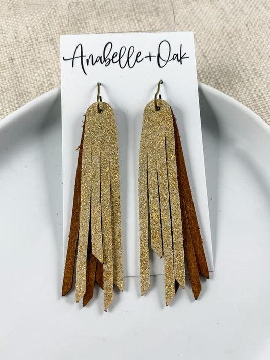 Vintage Gold & Cognac Fringe