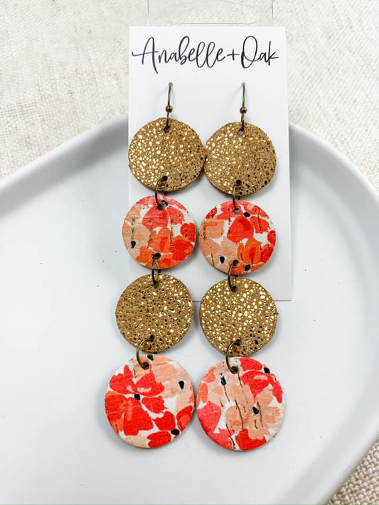 Coral & Bronze Drops