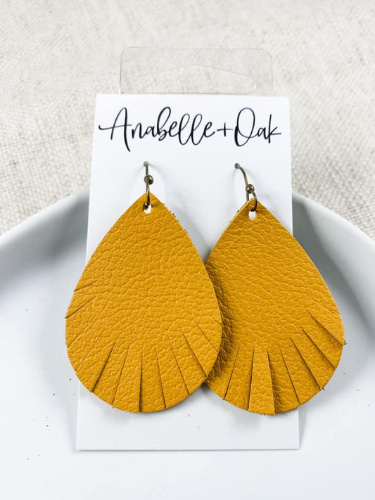 Mustard Fringed Teardrops