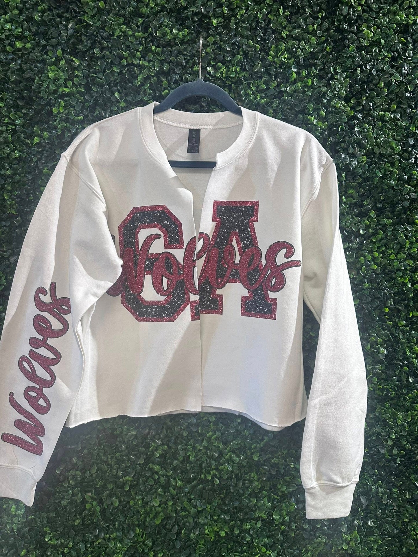 Sideline Split Sweatshirt Cardigan--PREORDER, CUSTOMIZEABLE