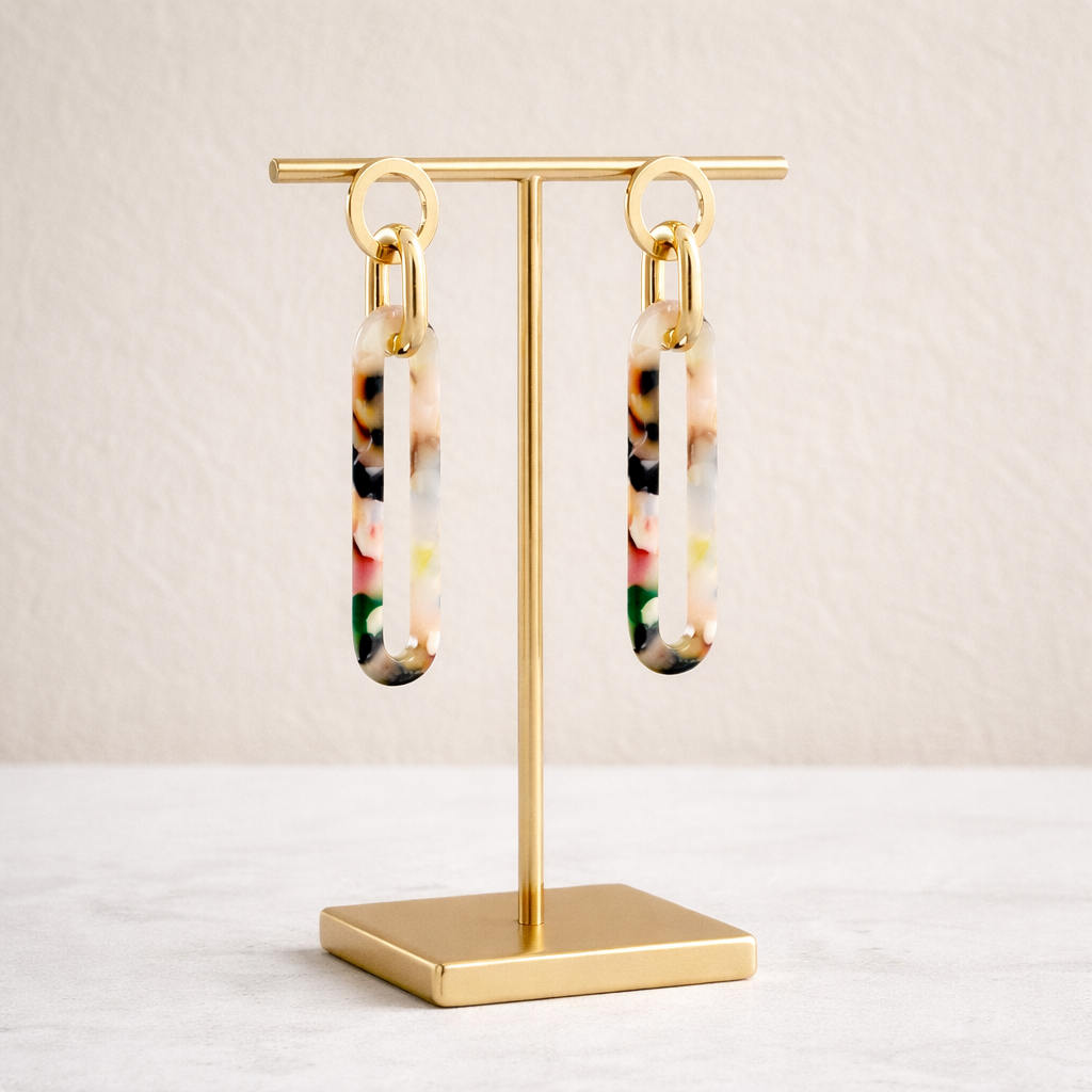 The Contour Drop Earrings, Multi