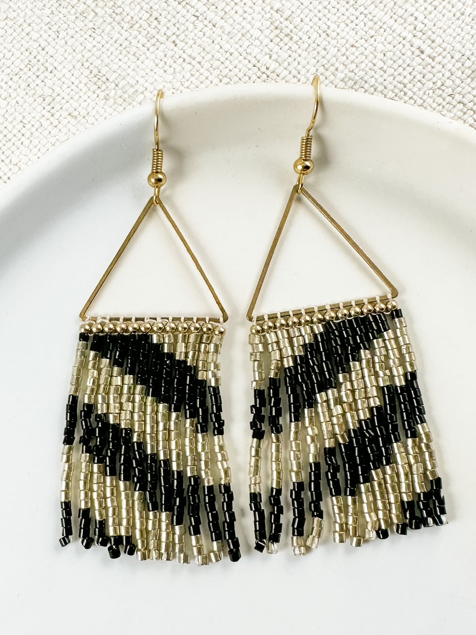 Black & Gold Bead Fringe