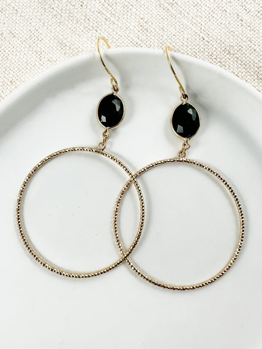 Hopeless Romantic Earrings, Black