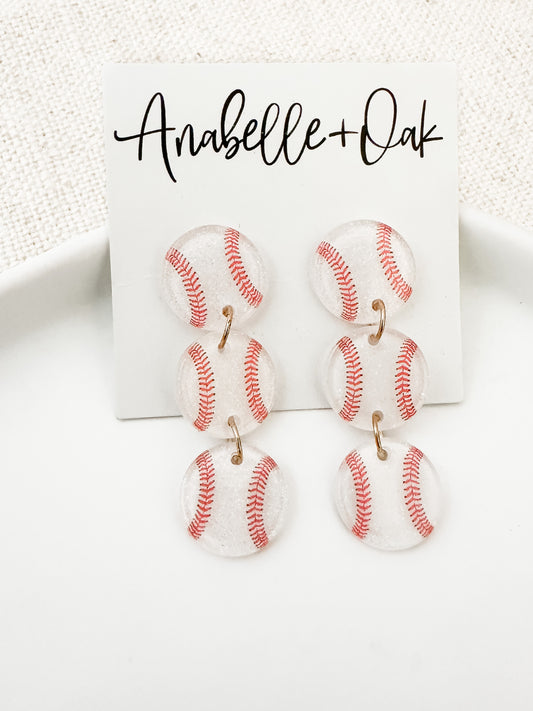 Full Count Earrings, Baseball