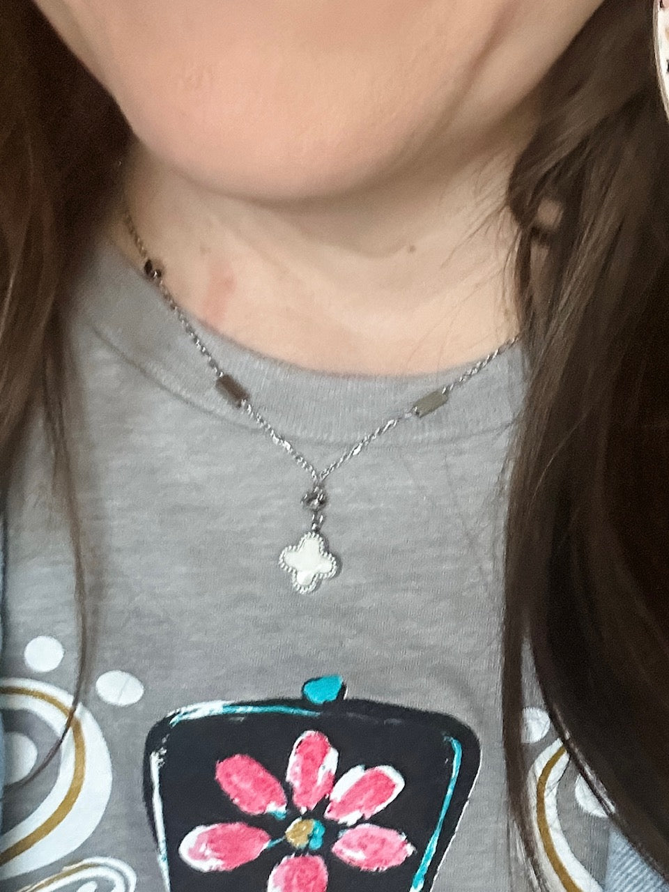 Day & Night Charm Necklace, Silver