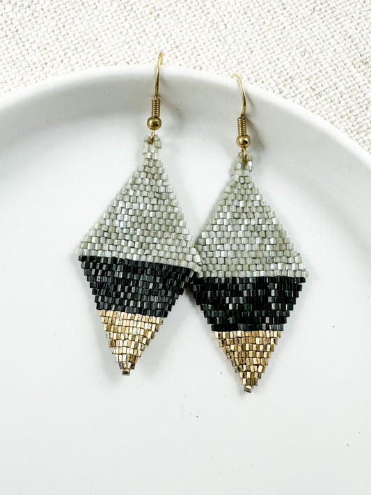 Moonlit Mosaic Earrings, Gray