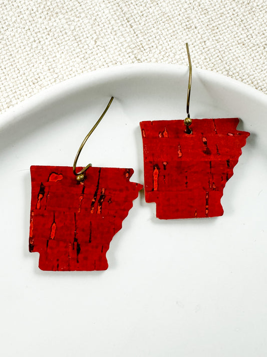 Arkansas Earrings, Red