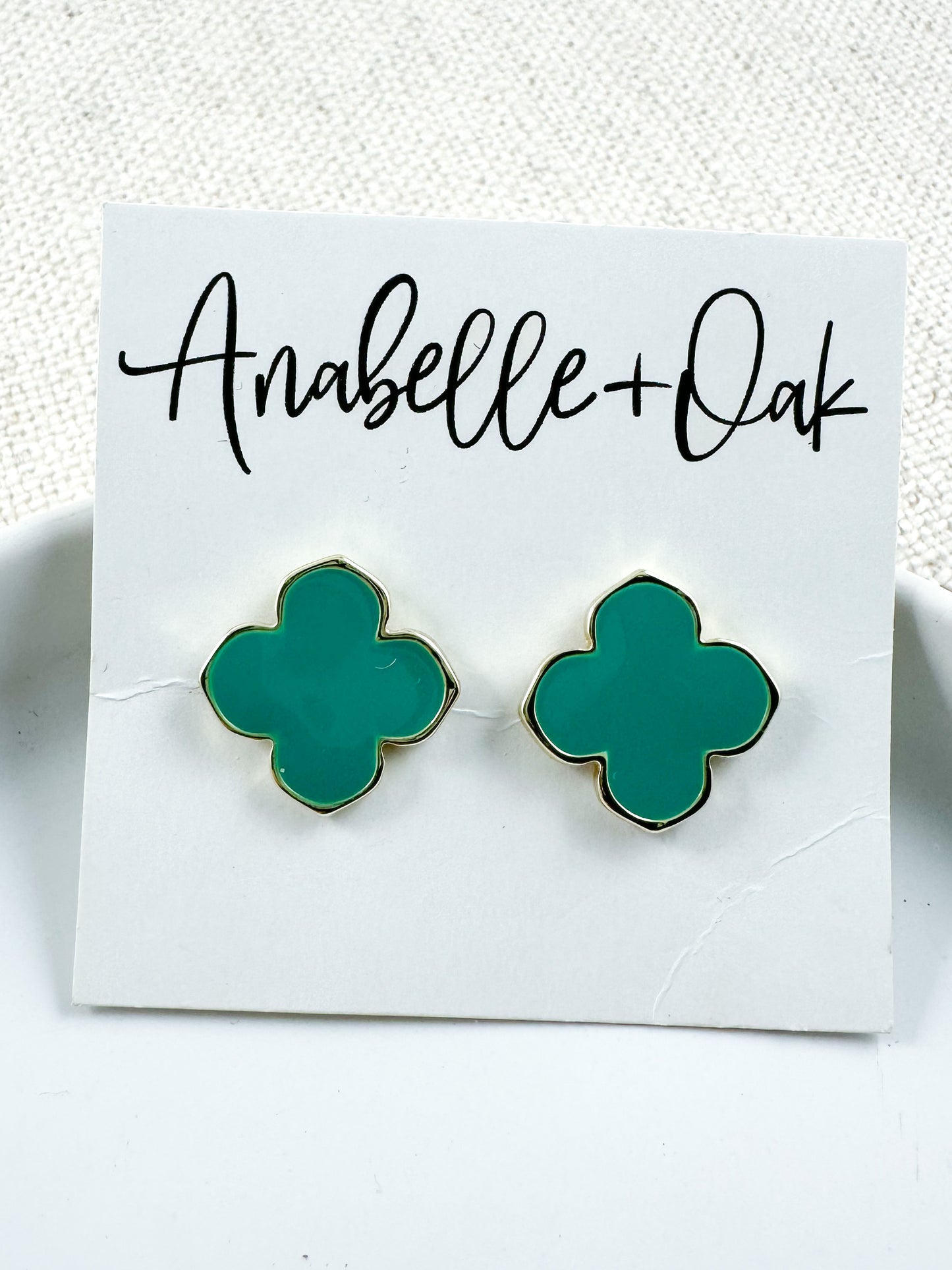 Clover Blossom Studs, Turquoise