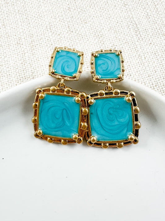 Empress Touch Earrings, Turquoise