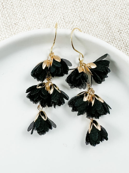 Now is the Time Earrings, Black