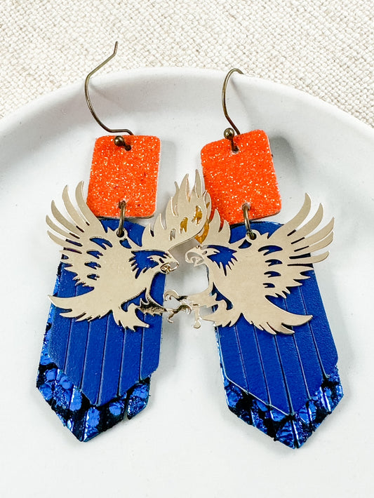 Go Blue & Orange Earrings