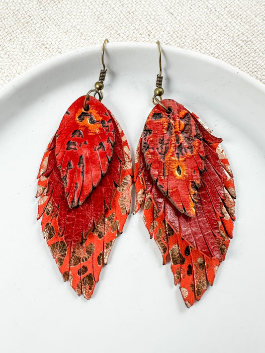 Rust Leopard Feathers