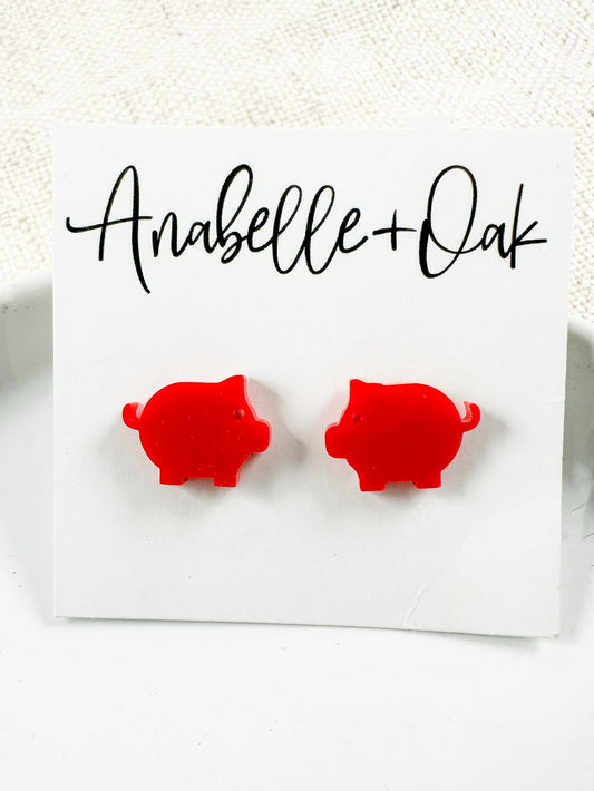 Red Pig Studs