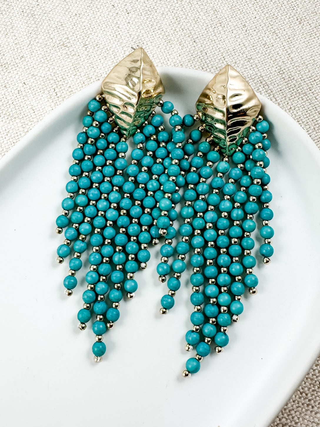 Center of Attention Earrings, Turquoise